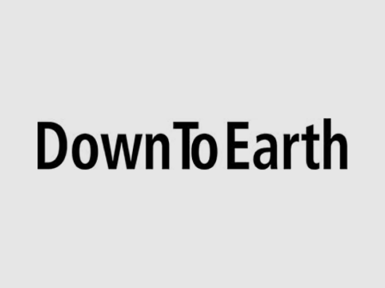grey background with black letters saying Down To Earth, the online newspaper